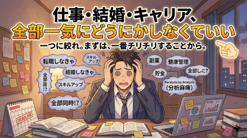 「仕事・結婚・キャリア、全部一気にどうにかしなくていい」