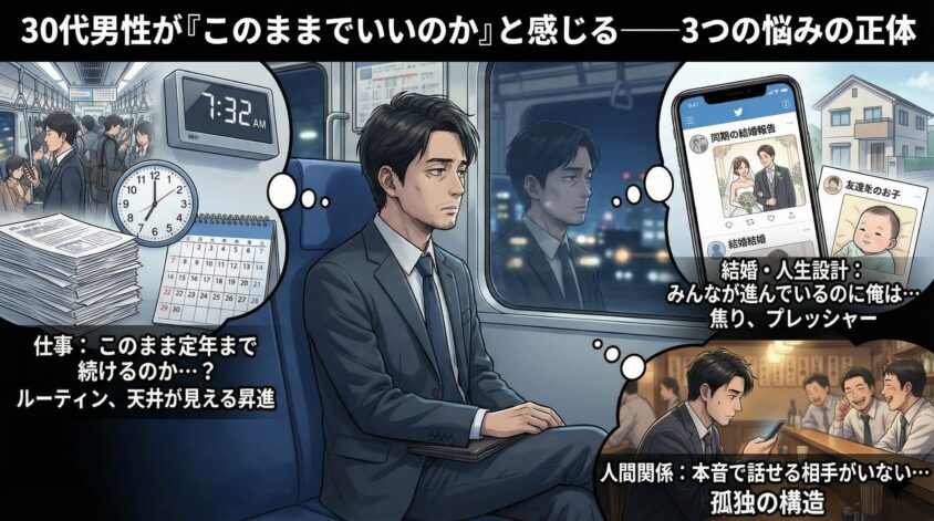 30代男性が「このままでいいのか」と感じる——3つの悩みの正体
