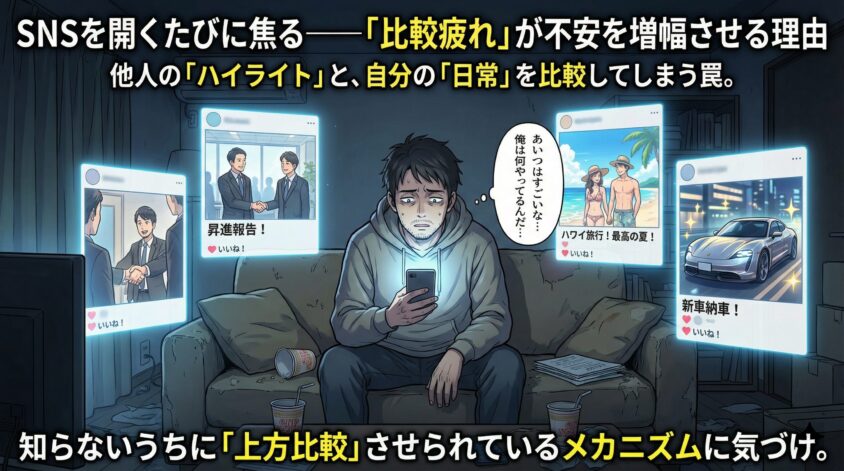 SNSを開くたびに焦る——「比較疲れ」が不安を増幅させる理由