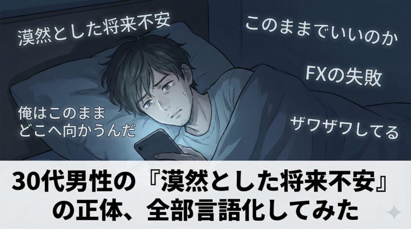 30代男性の「漠然とした将来不安」の正体、全部言語化してみた