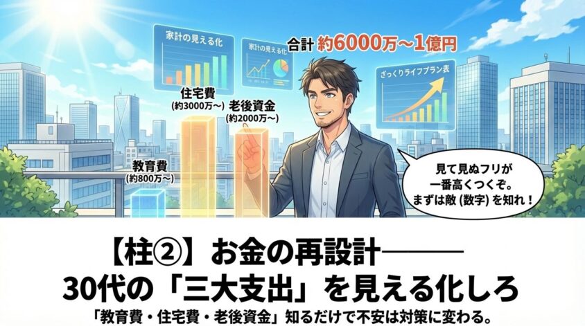 【柱②】お金の再設計――30代の「三大支出」を見える化しろ