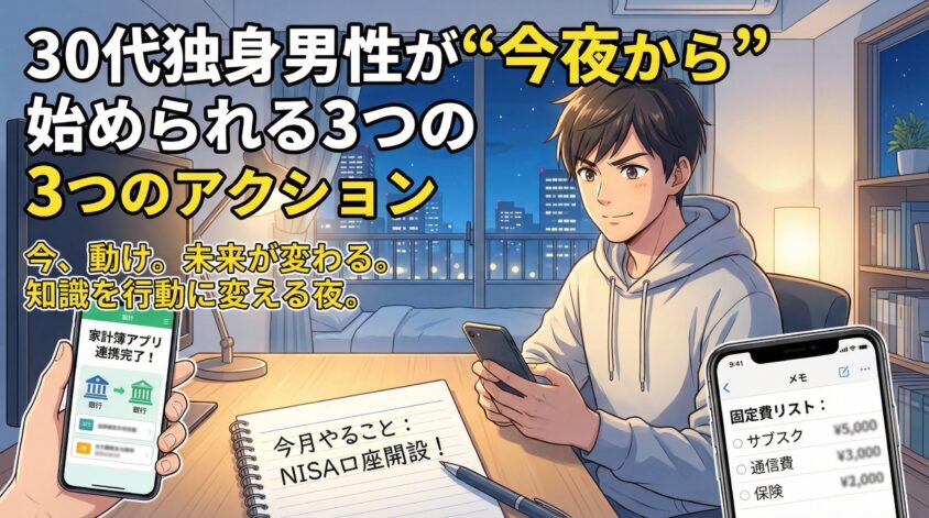 30代独身男性が"今夜から"始められる3つのアクション