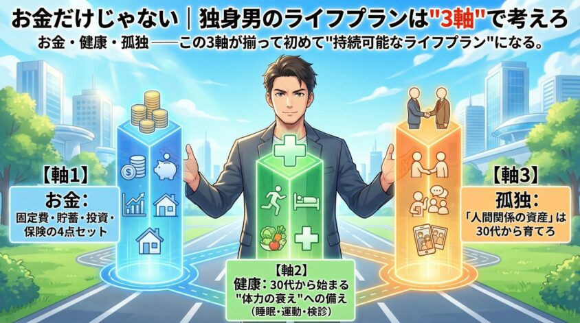 お金だけじゃない｜独身男のライフプランは"3軸"で考えろ