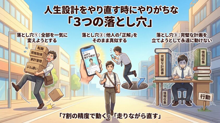 人生設計をやり直す時にやりがちな「3つの落とし穴」