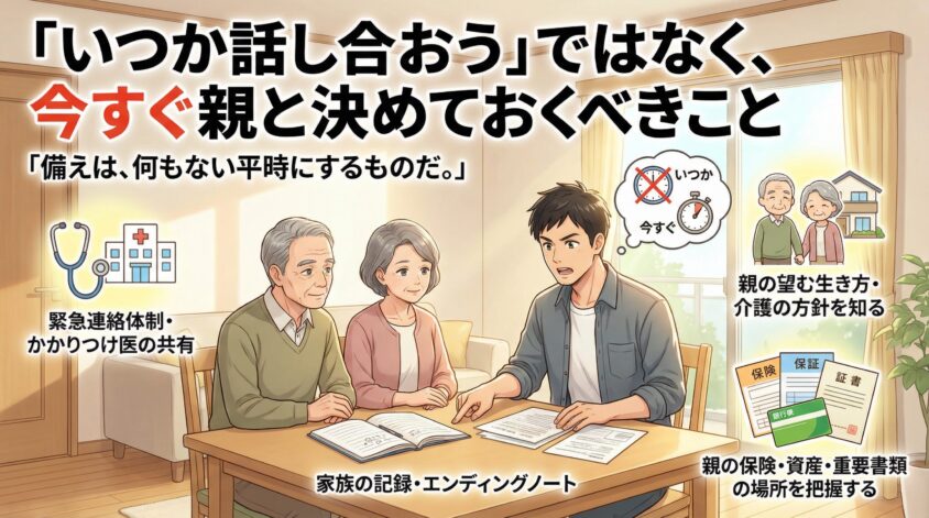 「いつか話し合おう」ではなく、今すぐ親と決めておくべきこと