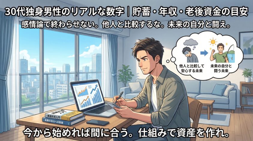 30代独身男性のリアルな数字｜貯蓄・年収・老後資金の目安